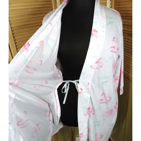 Dream Lover Floral Lightweight Waffle Knit Robe With Pockets Size Large - Picture 3 of 6